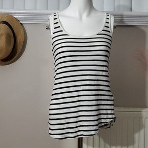 H&M Basic Asymmetrical Striped Rounded Tank- XS